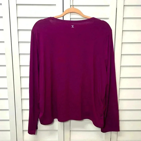 Xersion Quick-Dri Long Sleeve Crisscross Athletic Top Size XXL Berry Purple - Picture 6 of 9